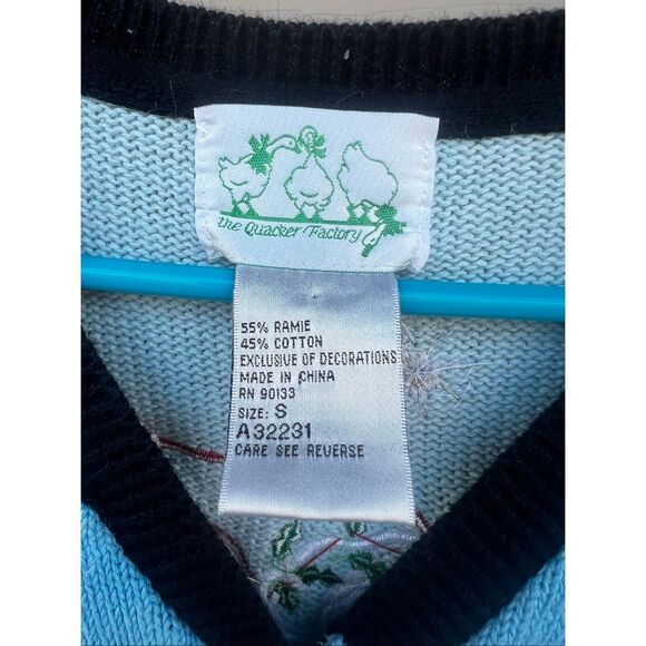 Quacker Factory Women's Small  Ugly Christmas Cardigan Sweater Santa Toy angel - Picture 6 of 6